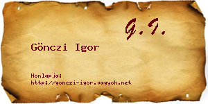 Gönczi Igor névjegykártya